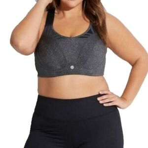 Livi Active Lane Bryant Gray Black Women Sports Bra High Impact Molded  42DDD